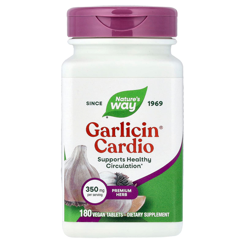 Nature's Way, Garlicin® Cardio, 350 мг, 180 веганских таблеток