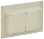 SKANDY Розетка 2-местная и крышкой 16А в сборе IP44 SK-R12B бежевый IEK