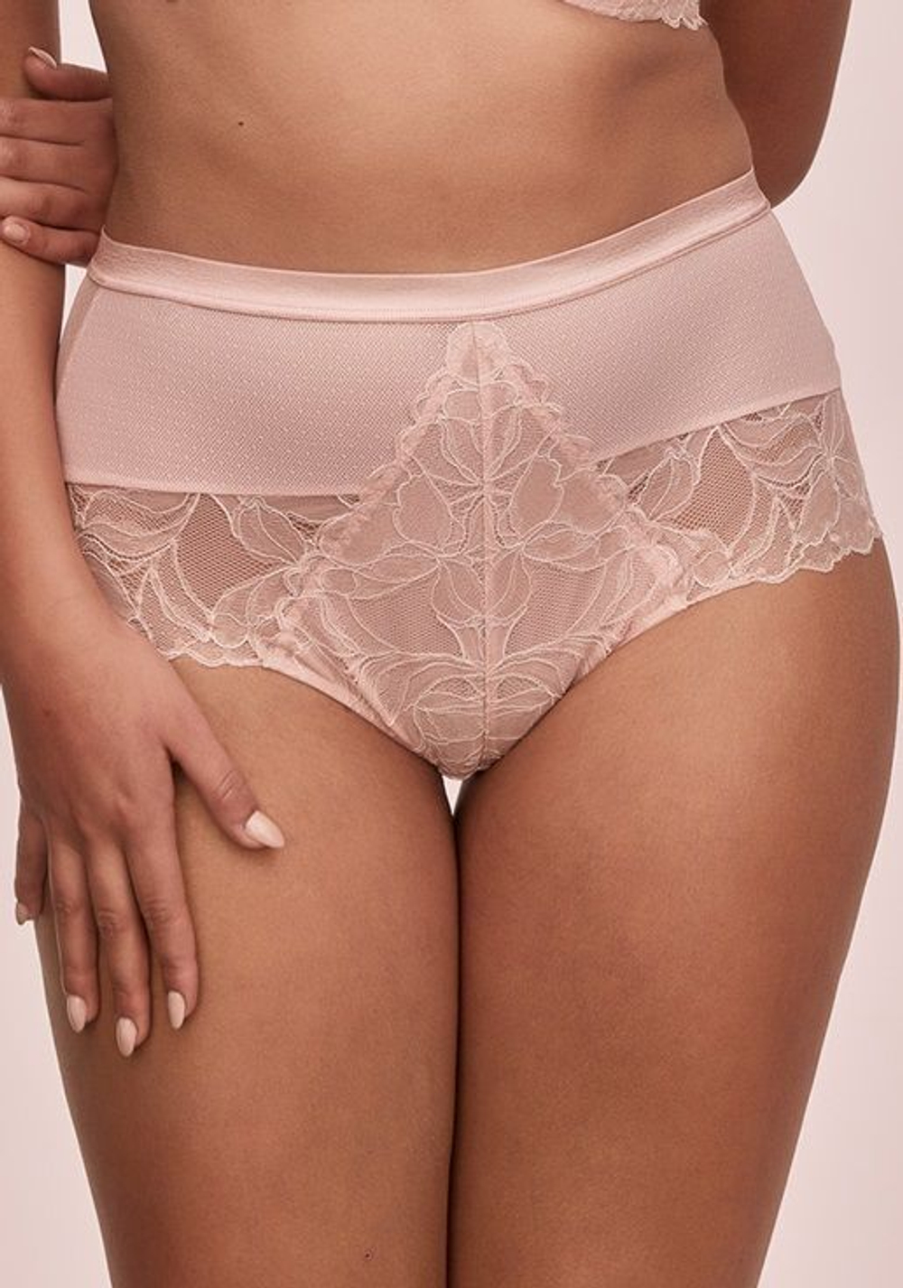 Трусики-слип с высокой талией Glow (Размер: 36) (Цвет: пудровый)