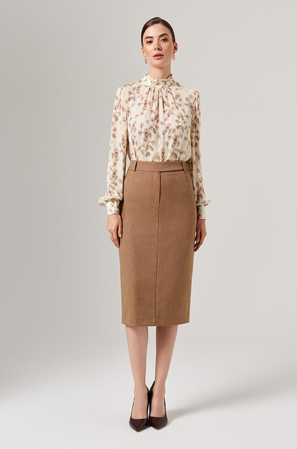 4845 Юбка женская (кофейно-бежевый)