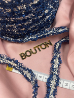 Тесьма синяя с люрексом (узкая) 12 мм