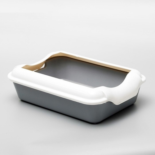 Туалет с бортом, 40 × 27 × 11 см, серый