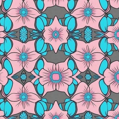 Паттерн Розовые абстрактные цветы2