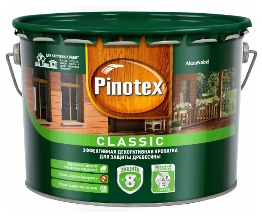Защитная пропитка Pinotex Classic красное дерево (9,0л)