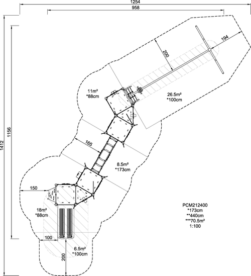 Двойная сторожевая башня с крышей и канатной дорогой