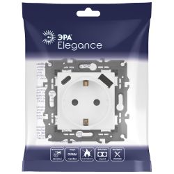 Розетка ЭРА Elegance 14-4108-01М 2P+E 16A-250В со шторками с USB type-A+C 5В-3А белый матовый