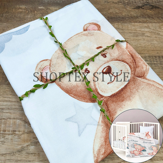 Перкаль &quot;Детство-Лунный мишка&quot; | ш.150 см | 105 г/м² | хлопок-100%