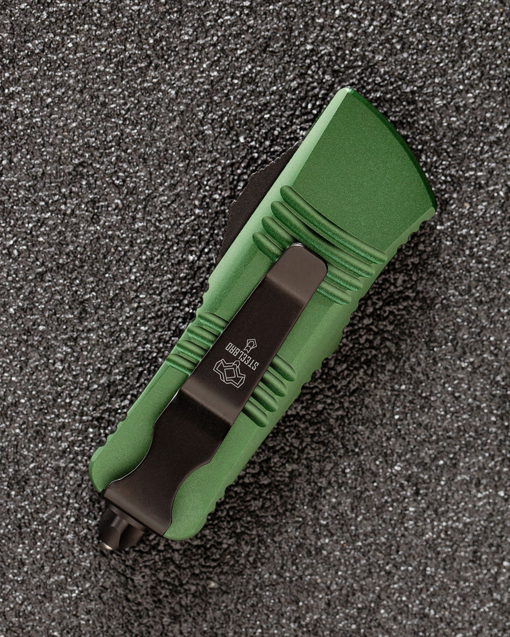 Автоматический складной нож SteelBro Microtech Mini Troodon Black Tanto 240-1OD (зеленый) фронталка/выкидуха