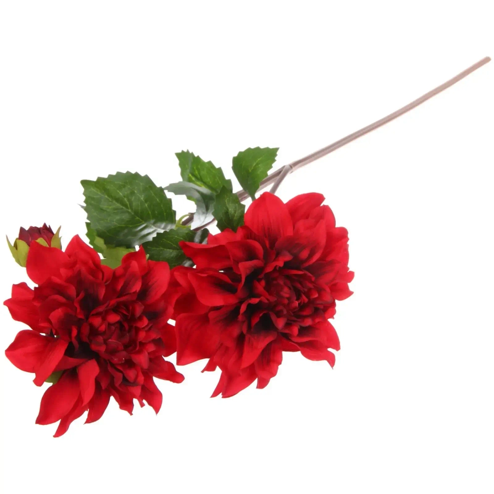 Цветок искусственный «Natur» 72см Георгин 2цветка и бутон бордовый