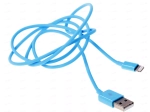 Qumo MFI кабель с разъемом Apple 8 pin 1м гладкий синий
