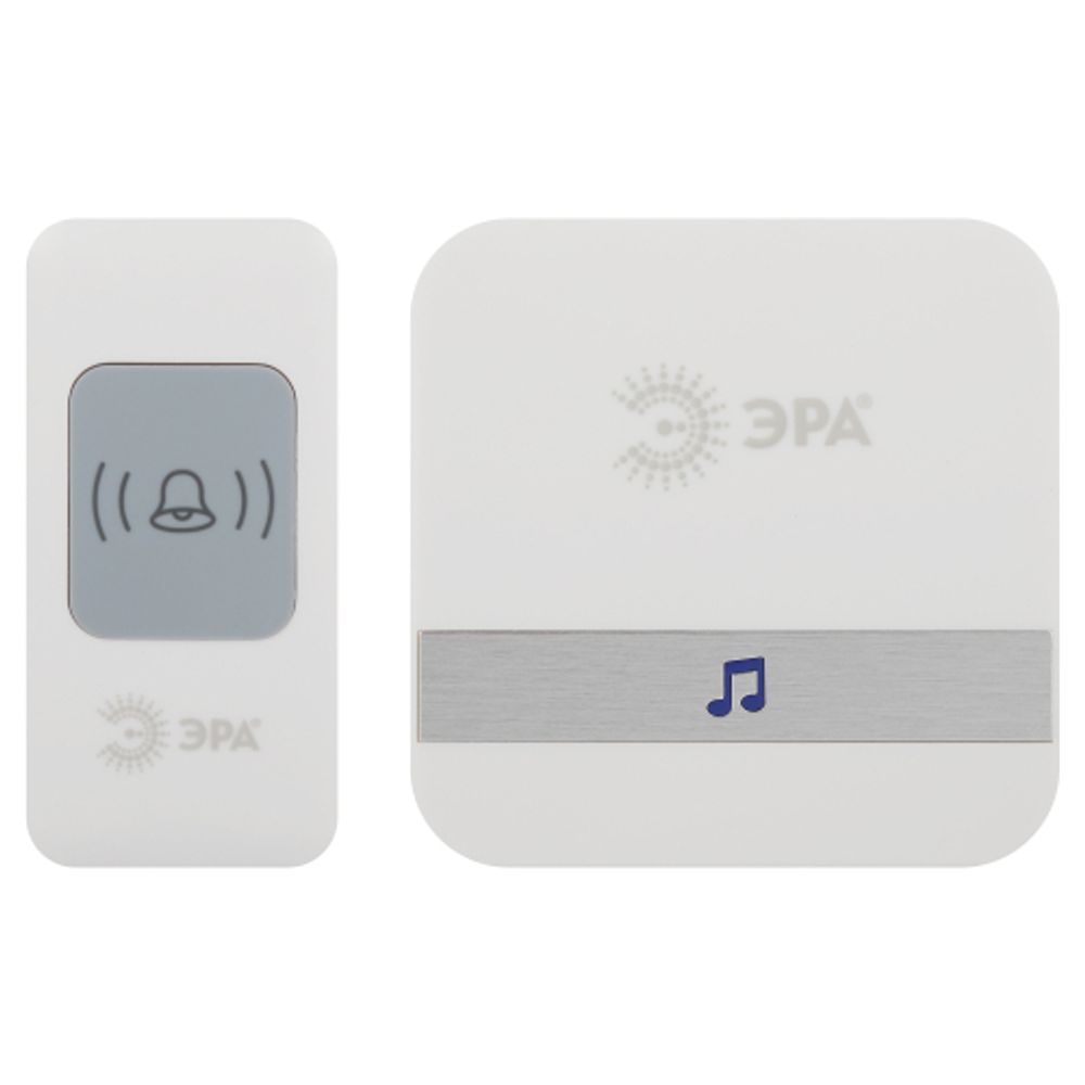Звонок дверной ЭРА C95 беспроводной, от сети, белый, 52 мелодии