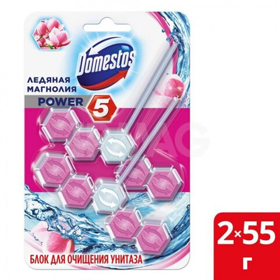 DOMESTOS Блок гигиен. д/унит.ДУО Ледяная магнолия (55гр)
