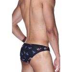 Мужские трусы слипы черные с принтом DARKZONE DZN6485