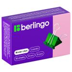 Зажим для бумаг 19мм, 12шт/упак, цветной, Berlingo
