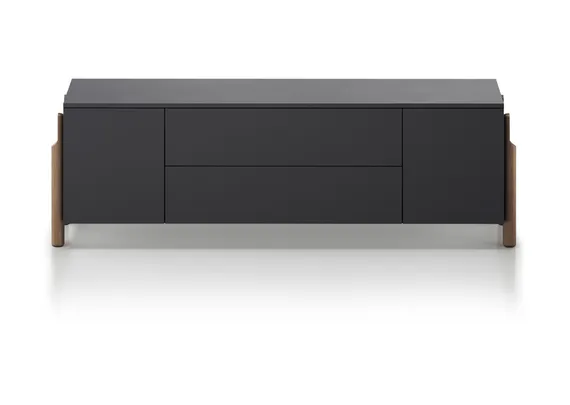 Тумба Basic 2 двери 2 ящика ширина 170 см (черный)