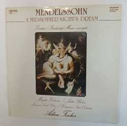 Винтажная виниловая пластинка LP Mendelssohn, Hungarian State Orchestra, Adam Fischer A Midsummer Nights Dream Overture Incidental Music Excerpts (Венгрия 1987)