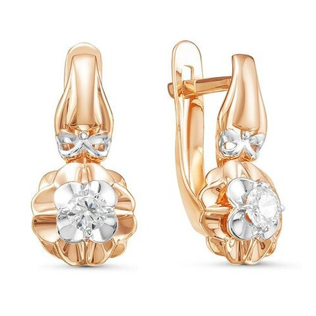 Серьги из золота с фианитами