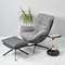 Кресло Hugo тёмно-серая экокожа, шенилл