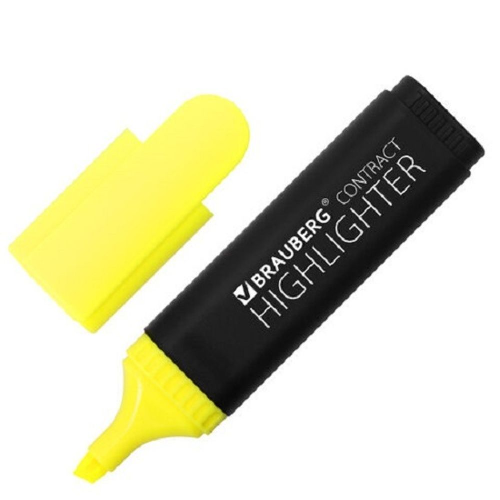 Выделитель текста 1-5мм, Brauberg Contract, лимонный