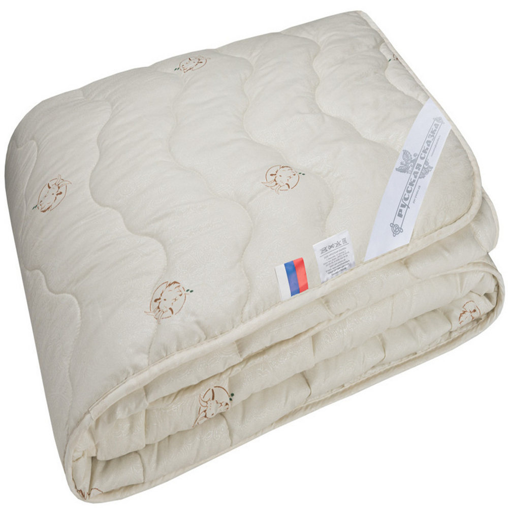 Одеяло "РУ. АЛЬПАКА" Русская сказка, стандарт, плотность 300 г/м2, тик 100% хлопок, Россия.