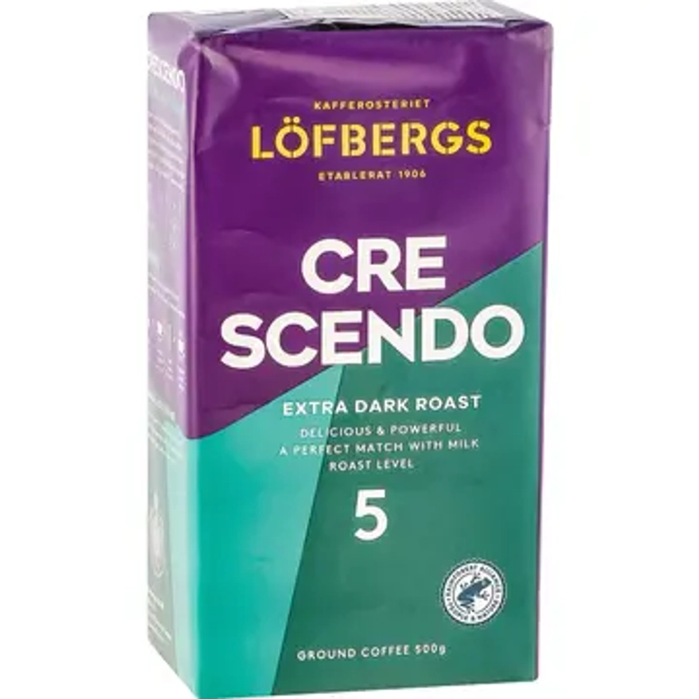 Кофе натуральный жареный молотый LOFBERGS CRESCENDO EXTRA DARK 500г