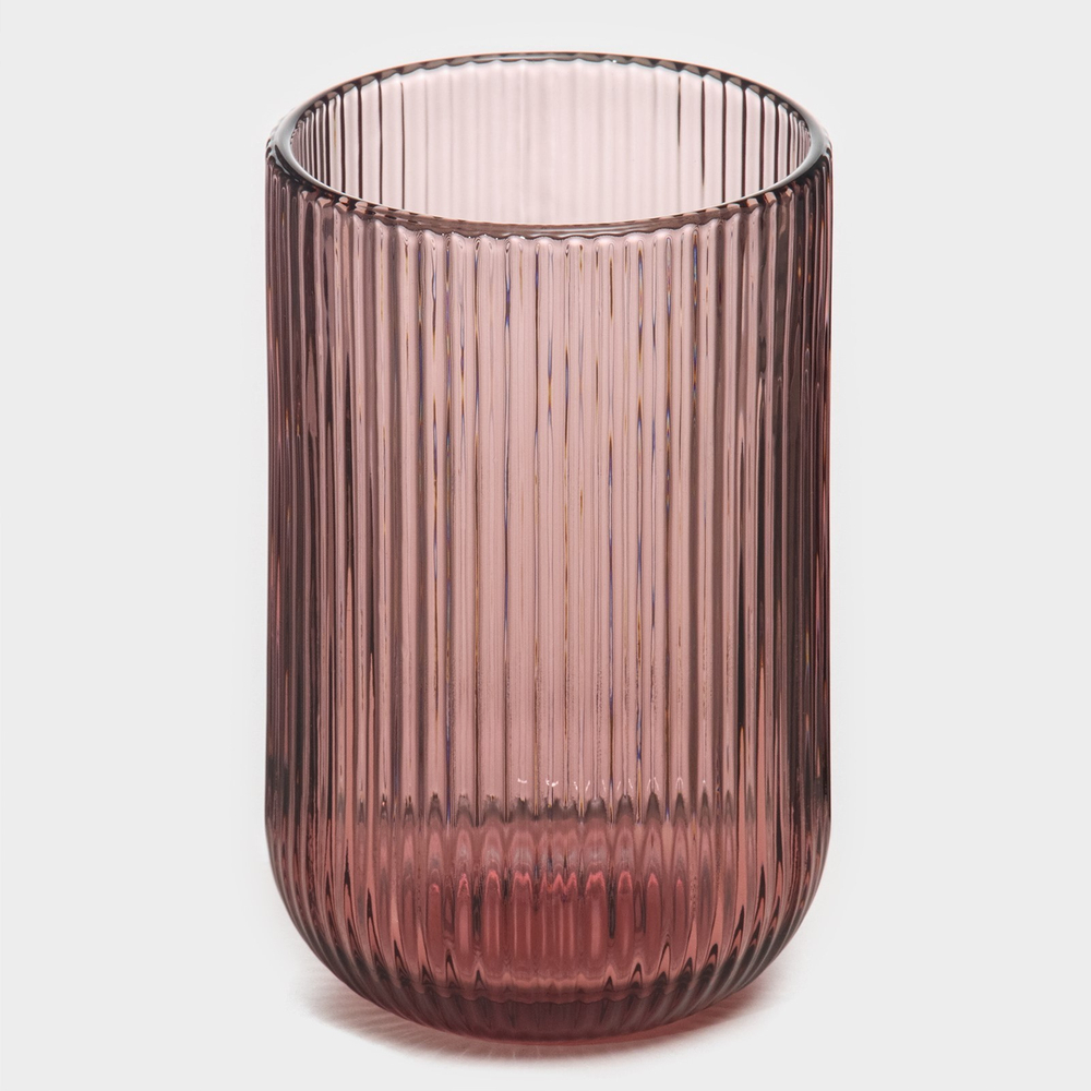 Стакан стеклянный Магистр «Грани», 400 мл, 8×13 см, цвет сиреневый