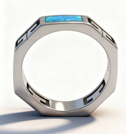 Ювелирное кольцо из серебра,вставка опал,размер 17.5