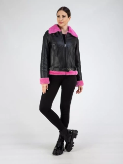 Дубленка зимняя натуральная короткая пилот авиатор