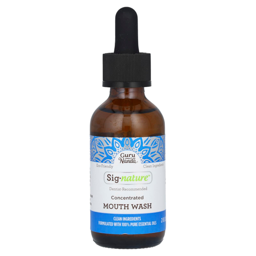 GuruNanda, Sig-Nature, концентрированный ополаскиватель для рта, дикая мята, 59 мл (2 жидк. унции)