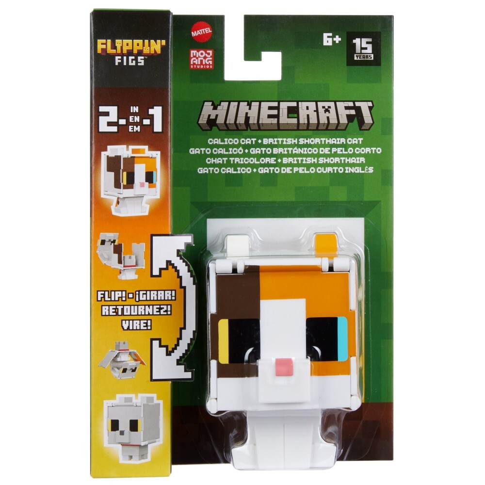 Minecraft - Трехцветная фигурка кота с трансформацией 2в1 HTL45 / артикул   HTL43 HTL45  / GTIN 194735193257