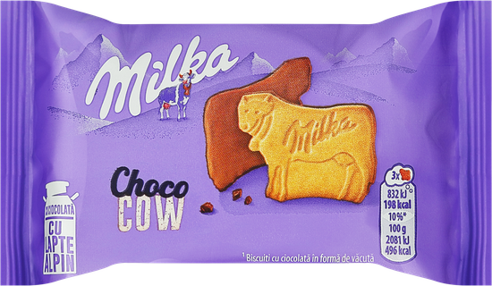 Печенье Милка Чоко Коу, покрытое молочным шоколадом, 40г (Германия)