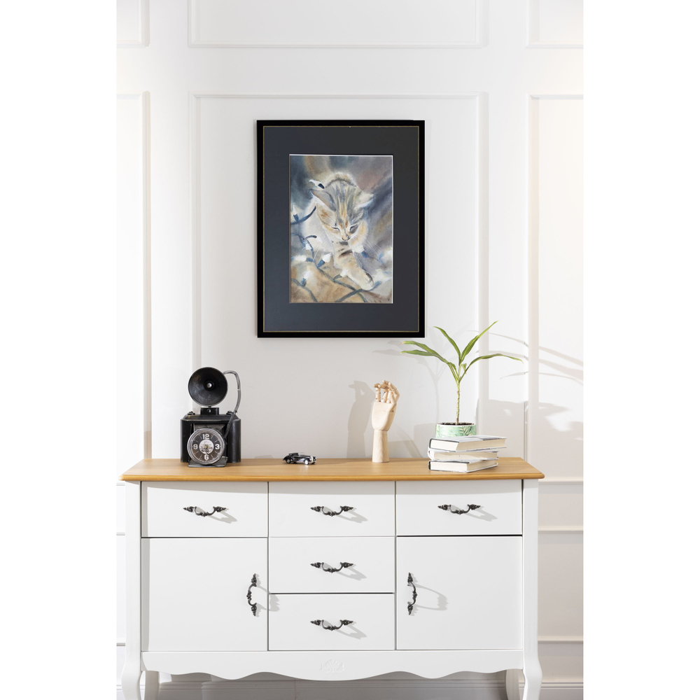 Картина авторская акварельная в паспарту 30х40 см на стену для интерьера "Шалунишка"