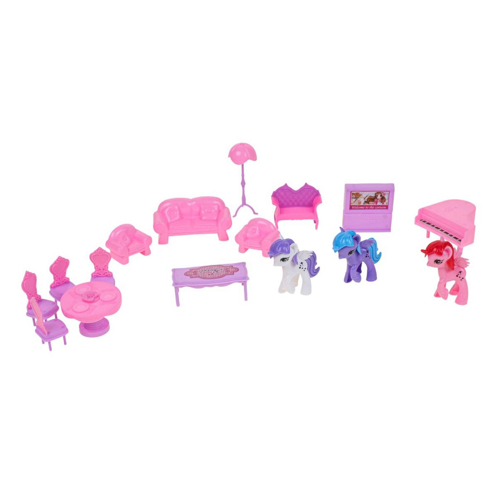 Игрушечный дом для куклы с мебелью и фигурками коробка 666-2260AM