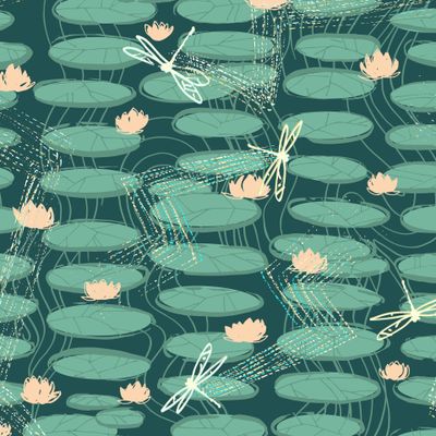 кувшинки и стрекозы