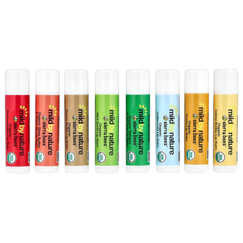 Mild By Nature, Sierra Bees™, набор органических бальзамов для губ, 8 шт. по 4,25 г (0,15 унции)