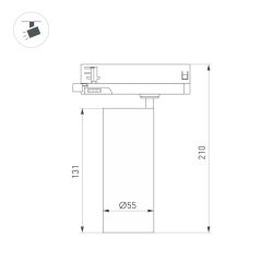 Светильник LGD-SILMA-4TR-R55-4W Warm2700 (BK, 4 deg, 230V) (Arlight, IP20 Металл, 5 лет) 060464