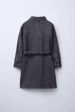 ZARA ДЖИНСОВОЕ ПЛАТЬЕ С РЕМНЕМ, ЧЕРНЫЙ