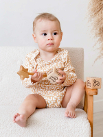 Боди Mjölk Sand Leopard с длинным рукавом