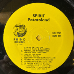 Винтажная виниловая пластинка LP Spirit The Adventures Of Kaptain Kopter & Commander Cassidy In Potato Land (USA 1981) Potatoland Theme