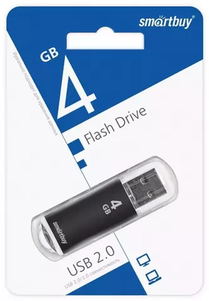 4GB USB Smartbuy V-Cut Black