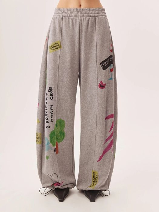 Брюки ШАЛЬНАЯ ПРИНЦЕССА 2.0 серого цвета