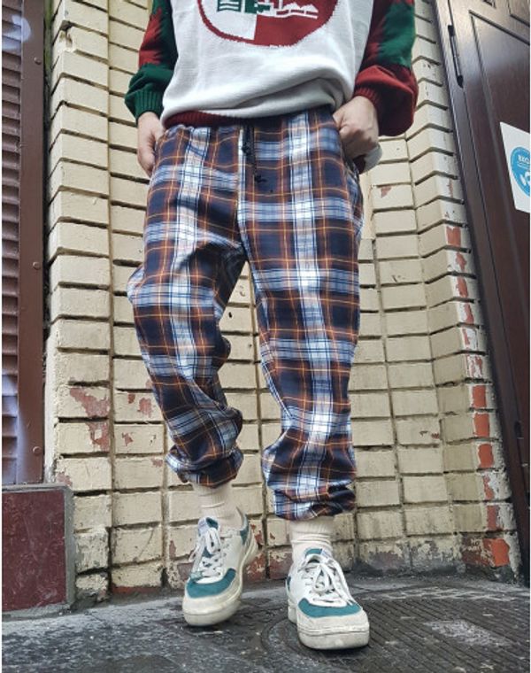 Брюки клетчатые БИЧ Сине-Коричневые - фото 3