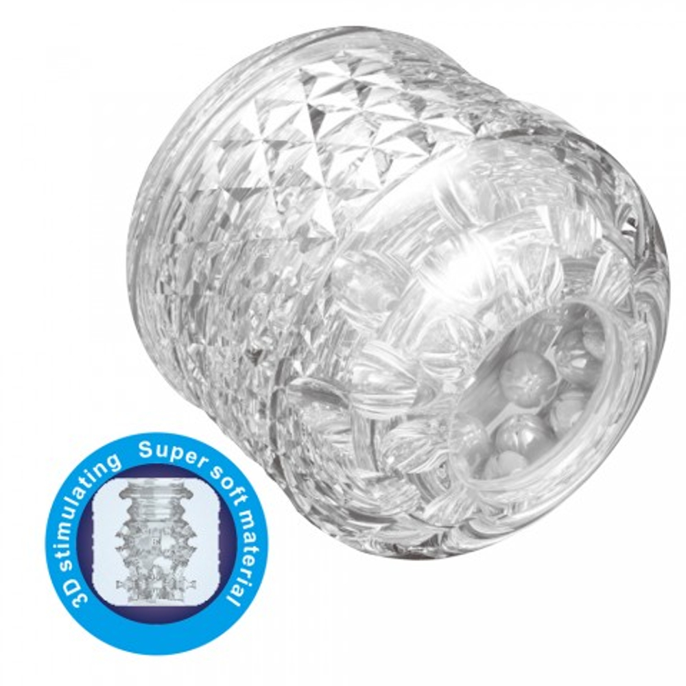 Мастурбатор с текстурированным каналом Cory прозрачный