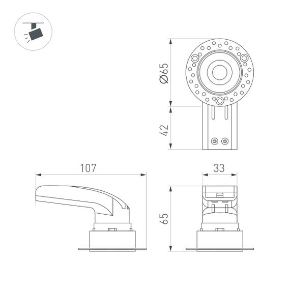 Встраиваемый светодиодный светильник Arlight MS-Rialto-Trimless-R40-9W Warm3000 044683