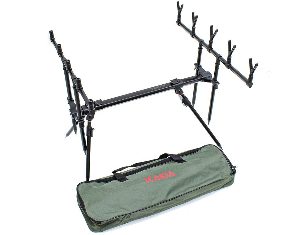 Подставка для удочек , ROD-POD Kaida A9-4 на 8-х ногах, под 5 удочки, чехол-сумка