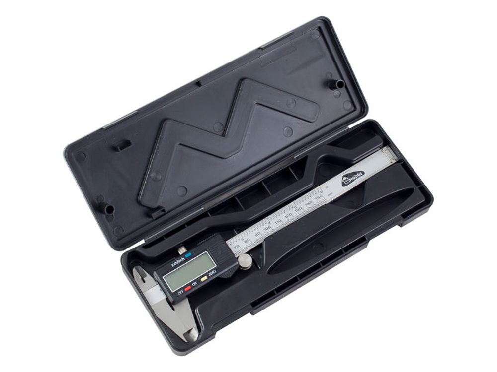 Штангенциркуль ШЦЦ-150, цифровой, в пластик. кейсе, батарейка в комплекте, 150мм, шаг 0,01мм, (шт.)