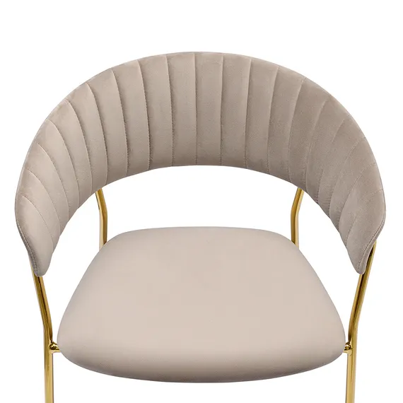 Стул Stefany, серый велюр, золотые ножки