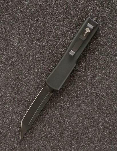 Автоматический складной нож SteelBro UTX-70 T/E Tanto Black 149-1BK (черный-черный) фронталка/выкидуха