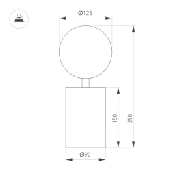 Светильник SP-ORNELLA-TAB-L290-R125-6W Warm3200-MIX (BR, 300 deg, 230V, TOUCH-DIMM) (Arlight, IP20 Металл, 3 года) 059534
