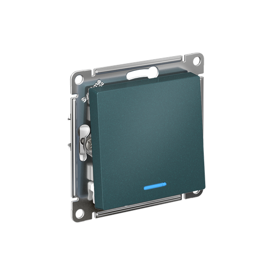 Выключатель 1-кл. СП AtlasDesign 10А IP20 (сх. 1а) 10AX с подсветкой механизм изумруд SE ATN000813